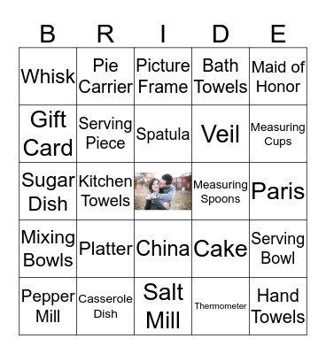 Vaughn's Bridal Shower Bingo Card