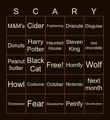 The CREWs Halloween Bingo Card