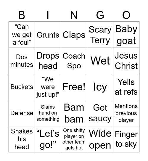 Miami Heat Bingo Card