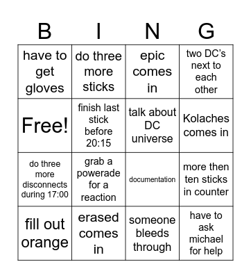 Work Bing Bingo Card