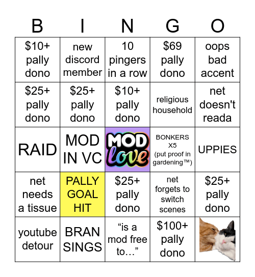 MODMAS BINGO Card