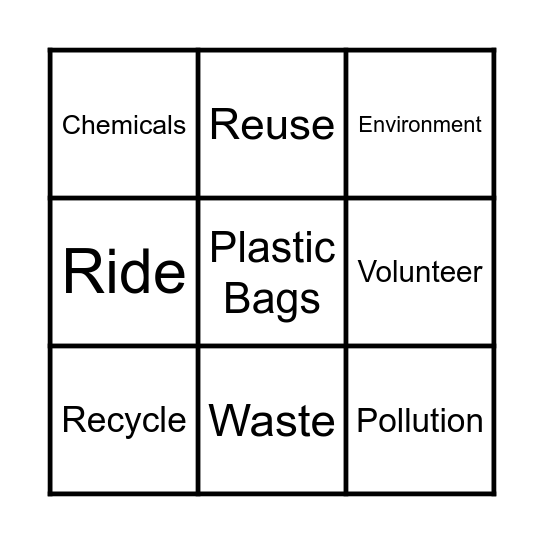 Vocabulary Bingo Card