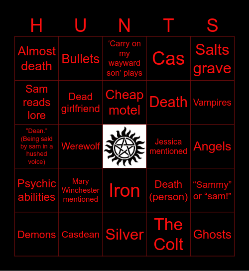 Supernatural Bingo Card