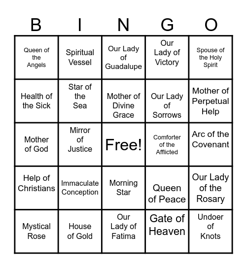 MARIAN TITLES Bingo Card