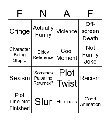 Famfn Games Bingo Card