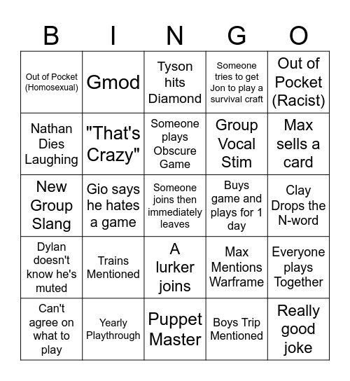 Discord Bingo Card