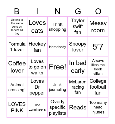 Dawn bingo Card