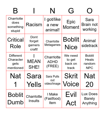 DND BINGO! [For me atleast] Bingo Card
