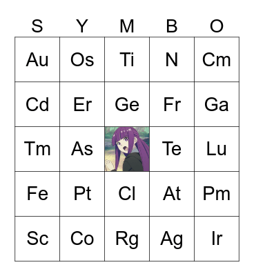 PERIODIC TABLE OF ELEMENTS Bingo Card