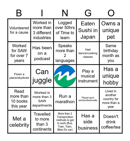 Technology Network Bingo Card