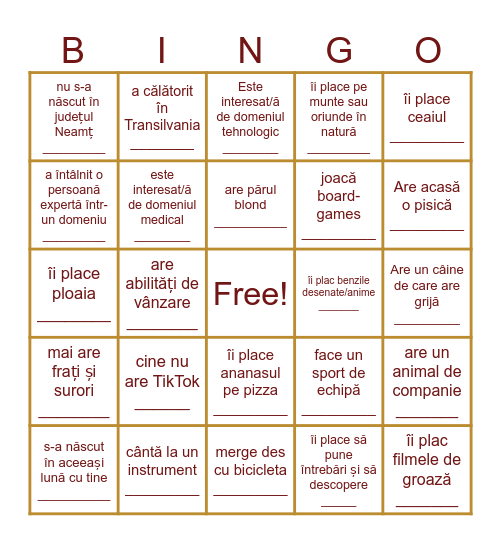 Youth training Bingo Card