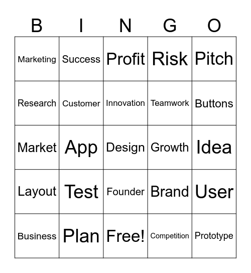 Business Bingo Card