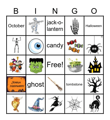 Halloween BINGO Card