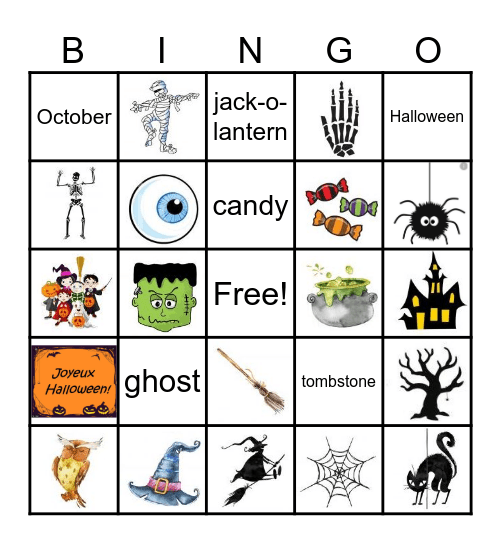 Halloween BINGO Card