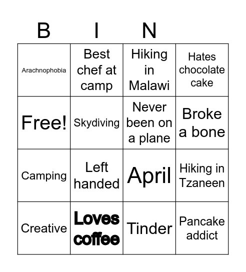 Bride & Groom Bingo Card