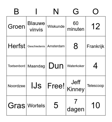 herfstbingo Card