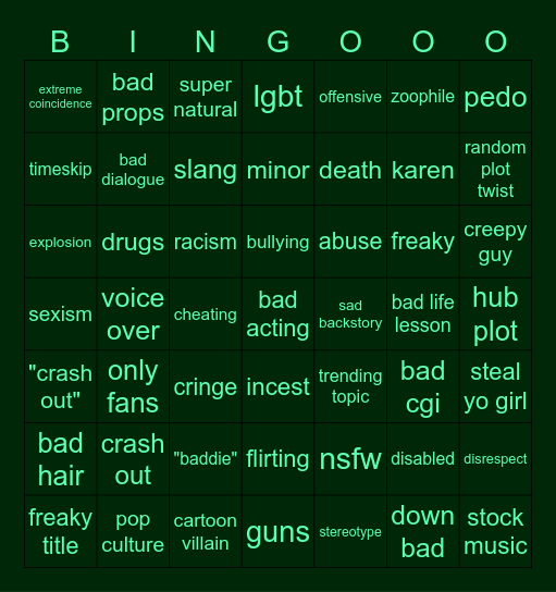 tomorrow's bingo Card