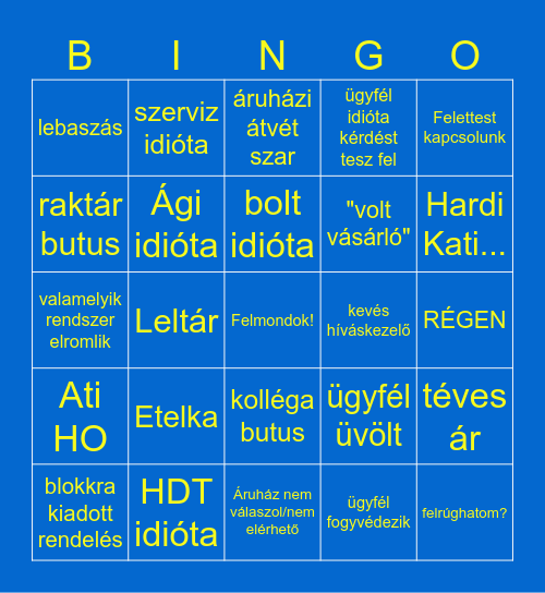 Ez Ennyi! Bingo Card