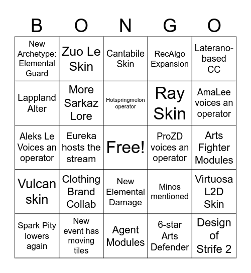 5.5 Anniversary Bingo Card