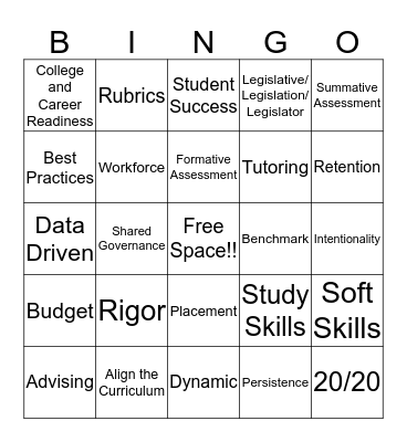 Buzzword BINGO!!! Bingo Card