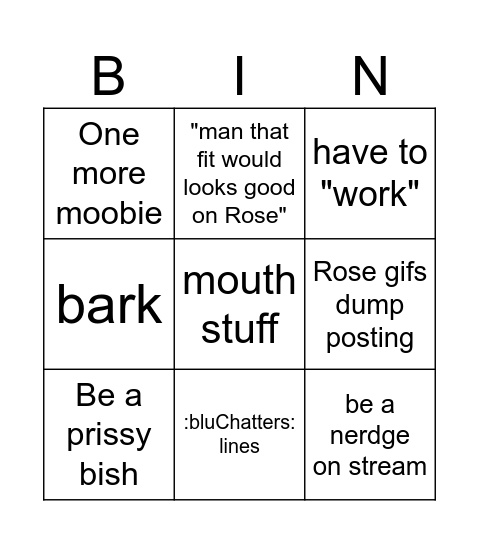 Aoki's Bingo gamba Bingo Card