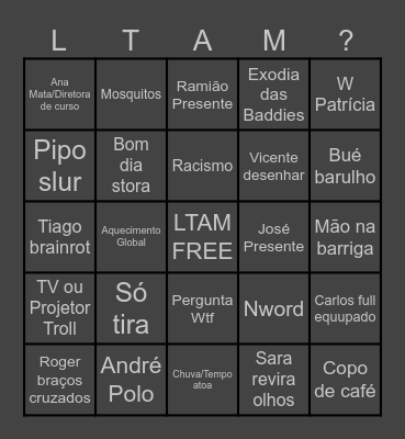Bingo LTAM Bingo Card