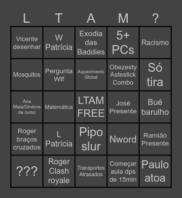 Bingo LTAM Bingo Card