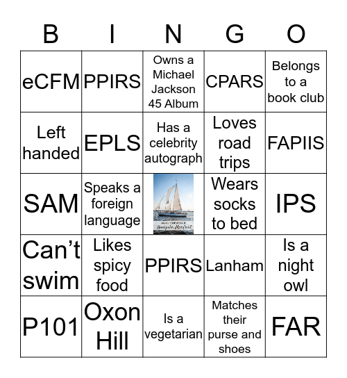 Sailing into the Sunset Bingo Card