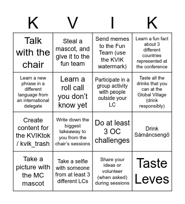 Conference bingo | autumn 2024 Bingo Card