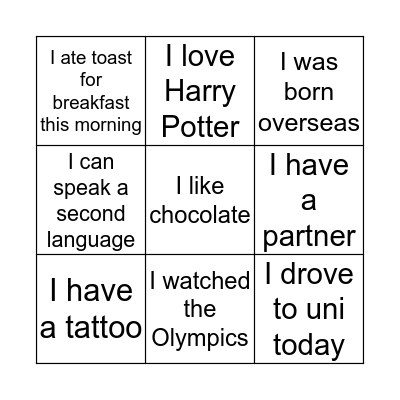 BINGO Card