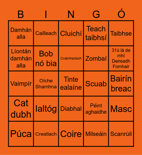 Oíche Shamhna Bingo Card