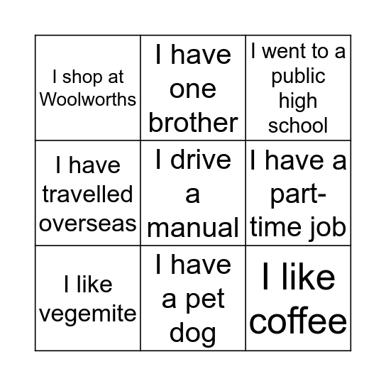 BINGO Card