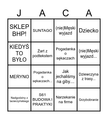 WHITE STOK 2024 Bingo Card