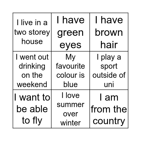 BINGO Card