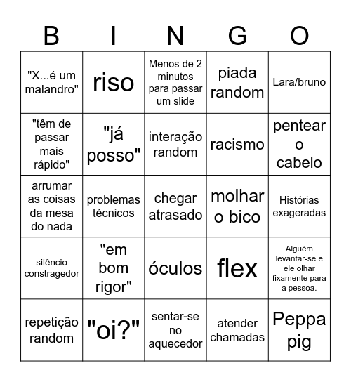 Bingo do rogério Bingo Card