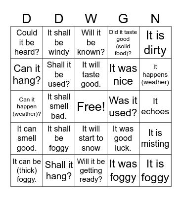 Ojibwe Bingo Card