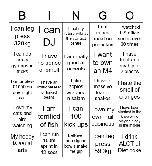 Co worker bingo Card