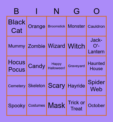 ACT Halloween Bingo Card