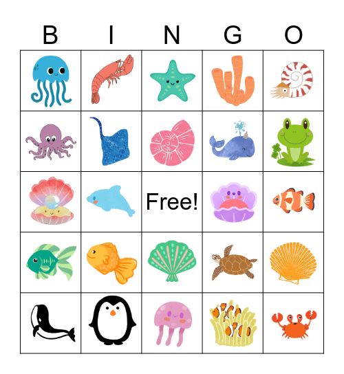 Under the Sea Bingo Card