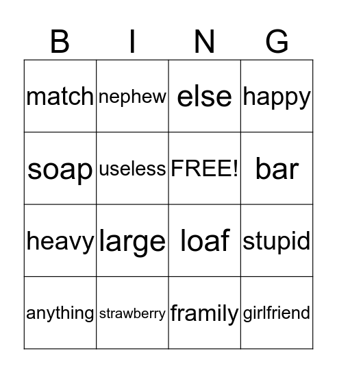 U25 L50 1B Bingo Card