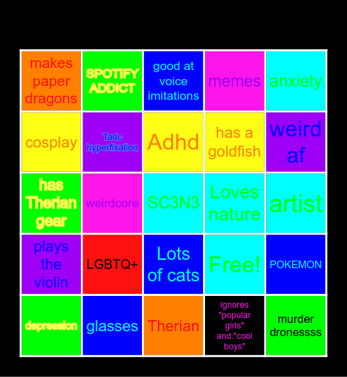 Meh <3 (updated) Bingo Card