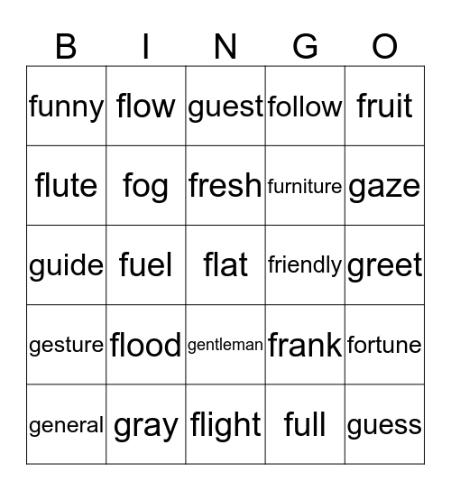 Intermediate 5 Review Bingo Card