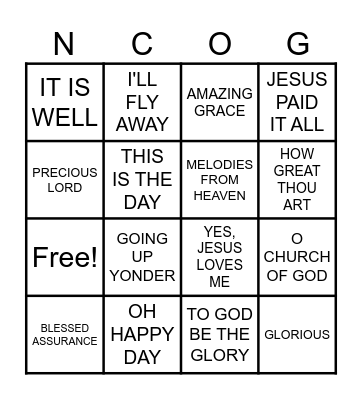 NAME THAT TUNE Bingo Card