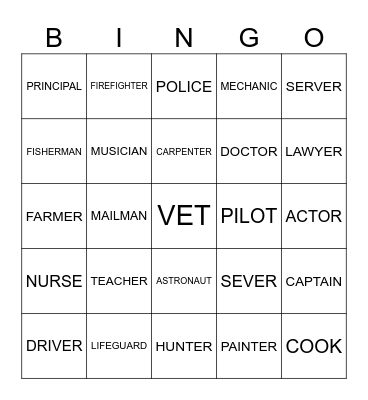 CAREER BINGO Card