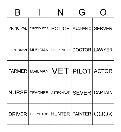 CAREER BINGO Card