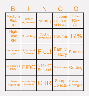 SH Bingo Card