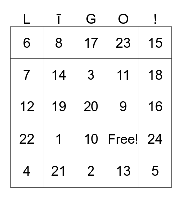 Līgas & Zanes party Bingo Card
