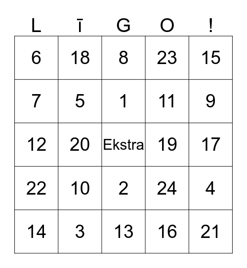 Līgas & Zanes party Bingo Card