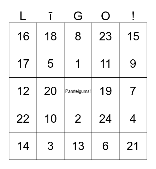 Līgas & Zanes party Bingo Card