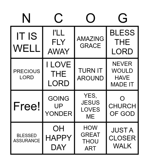 NAME THAT TUNE Bingo Card